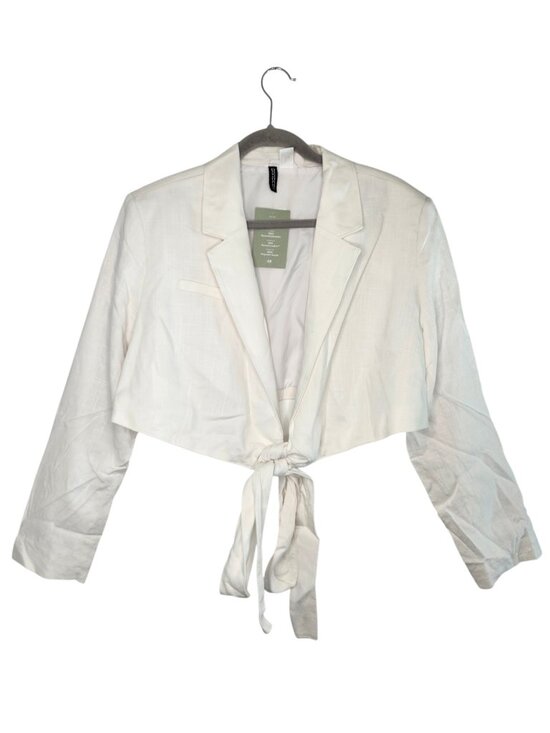 Divided Jackets & Blazers - NEW Divided White Tie Front Collared Shrug Blazer Size XL